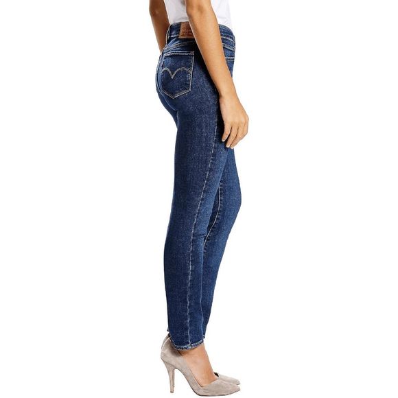 NEW Womens 24X30 LEVIS 714 Pantalones Para Mujer Straight Jeans 218340021 Blue - Picture 3 of 3